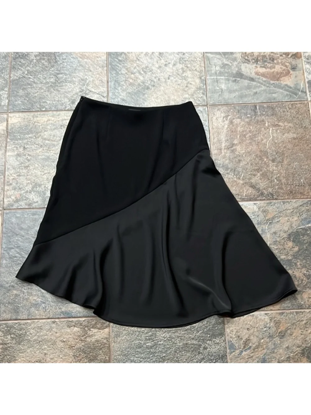 Elegant Black Asymmetric A-Line Skirt